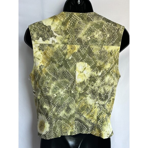 Alberto Makali RARE Kiwi Green Snakeskin Natural Leather Vest 12 Designer Moto - Picture 2 of 10